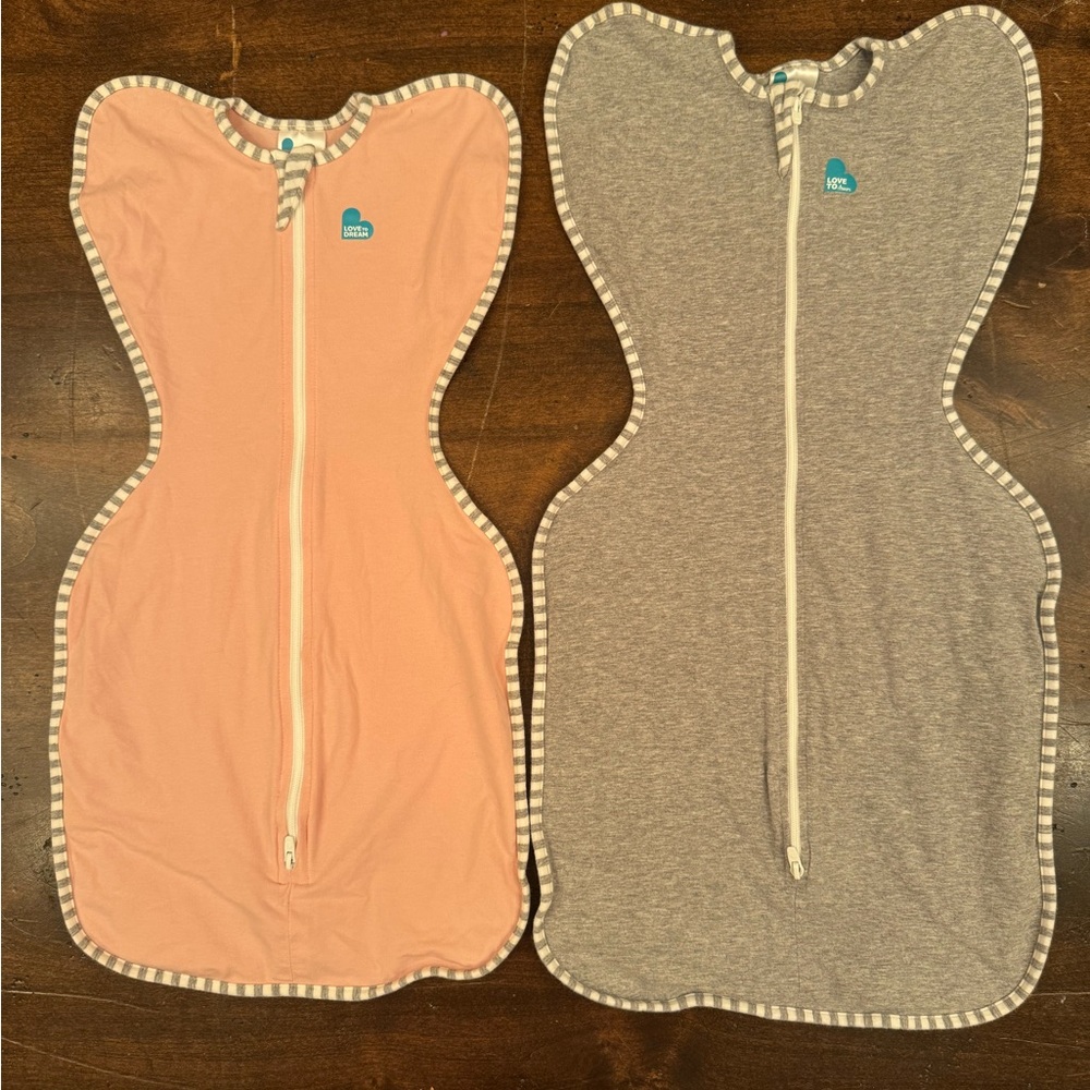 Love to Dream Swaddle Up Original Sleep Sacks - Soft Pink and Gray